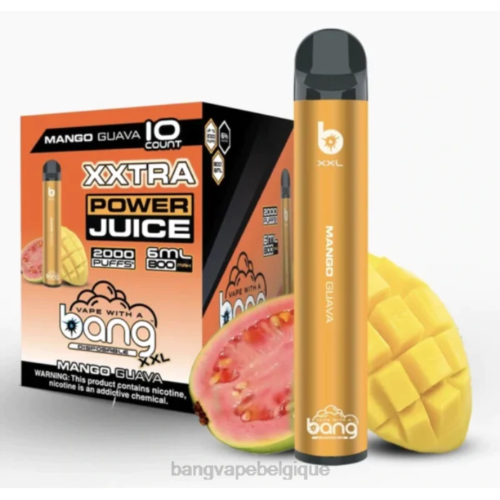 Bang Vape XXL 2000 bouffées - D4XL20 Vape Gang Disposables mangue goyave