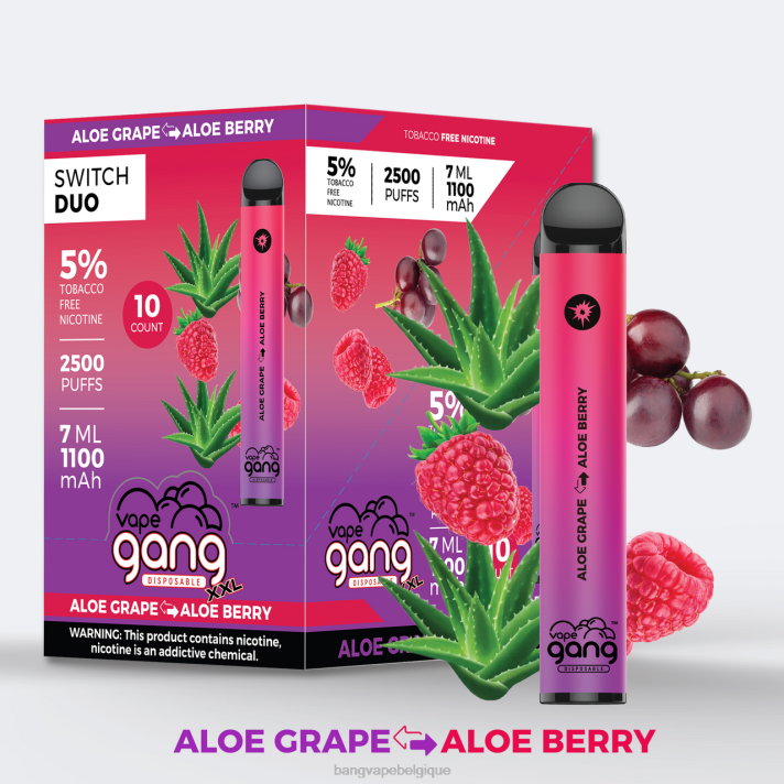 Vape Gang Switch Duo 2 saveurs (boîte de 10) - D4XL39 Bang Vape Xxl Review raisin d'aloès - baie d'aloès